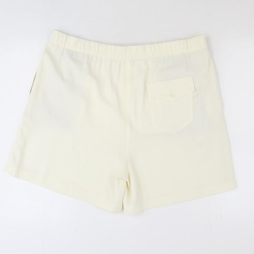 Marks and Spencer Womens Ivory Polyester Sweat Shorts Size 20 Regular Pull On