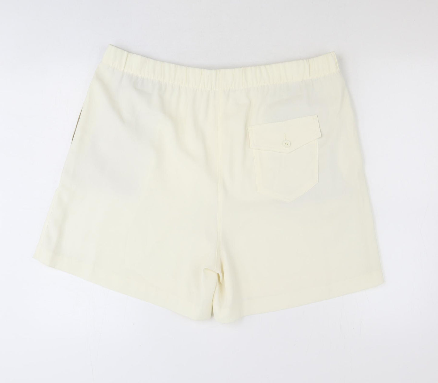 Marks and Spencer Womens Ivory Polyester Sweat Shorts Size 20 Regular Pull On