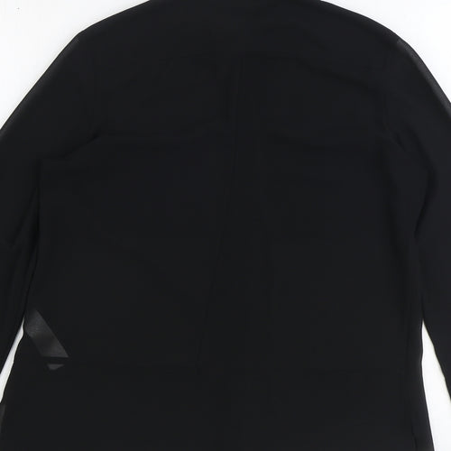 New Look Womens Black Polyester Basic Button-Up Size 10 Collared
