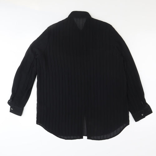 NEXT Womens Black Polyester Basic Button-Up Size 10 Collared