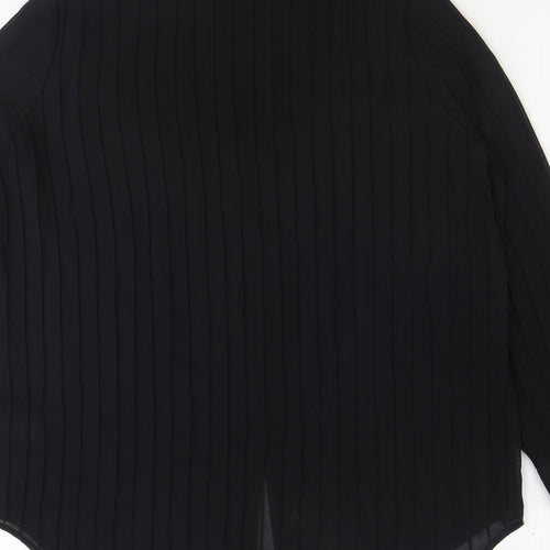 NEXT Womens Black Polyester Basic Button-Up Size 10 Collared