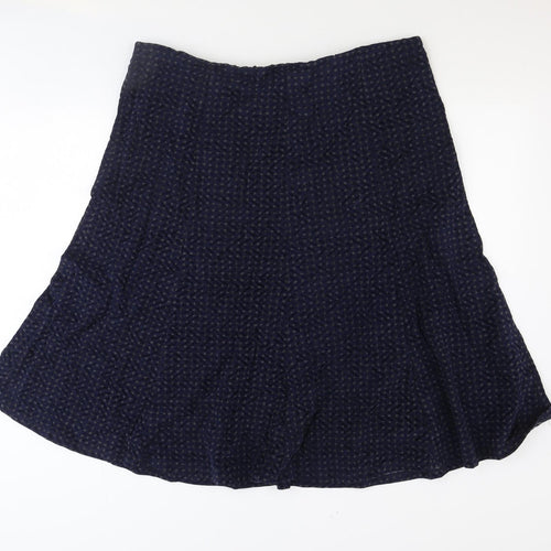 Classic Womens Blue Geometric Polyester Swing Skirt Size 20
