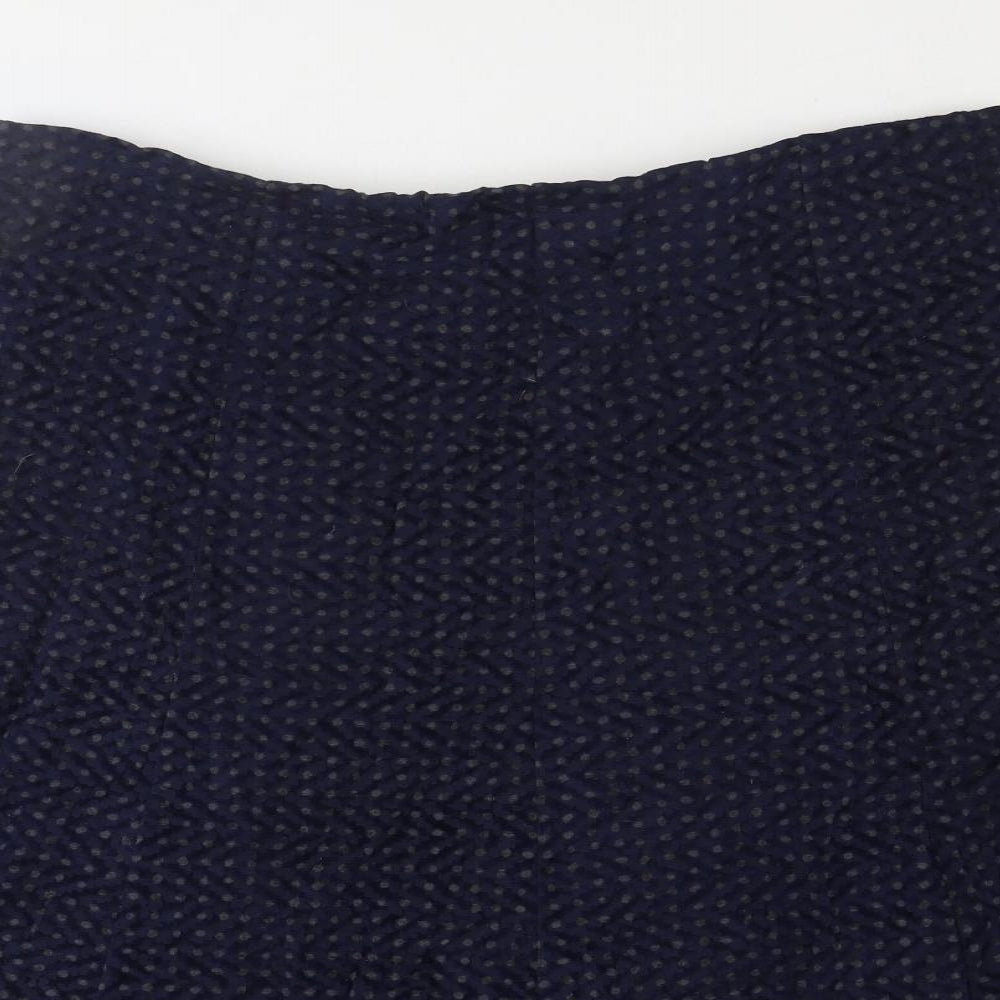 Classic Womens Blue Geometric Polyester Swing Skirt Size 20