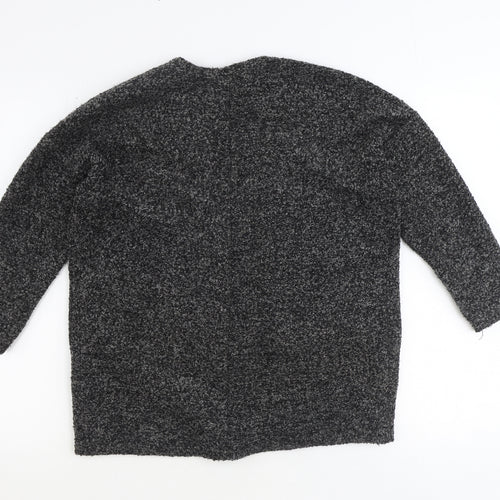 Divided Womens Grey V-Neck Acrylic Cardigan Jumper Size S - Coatigan