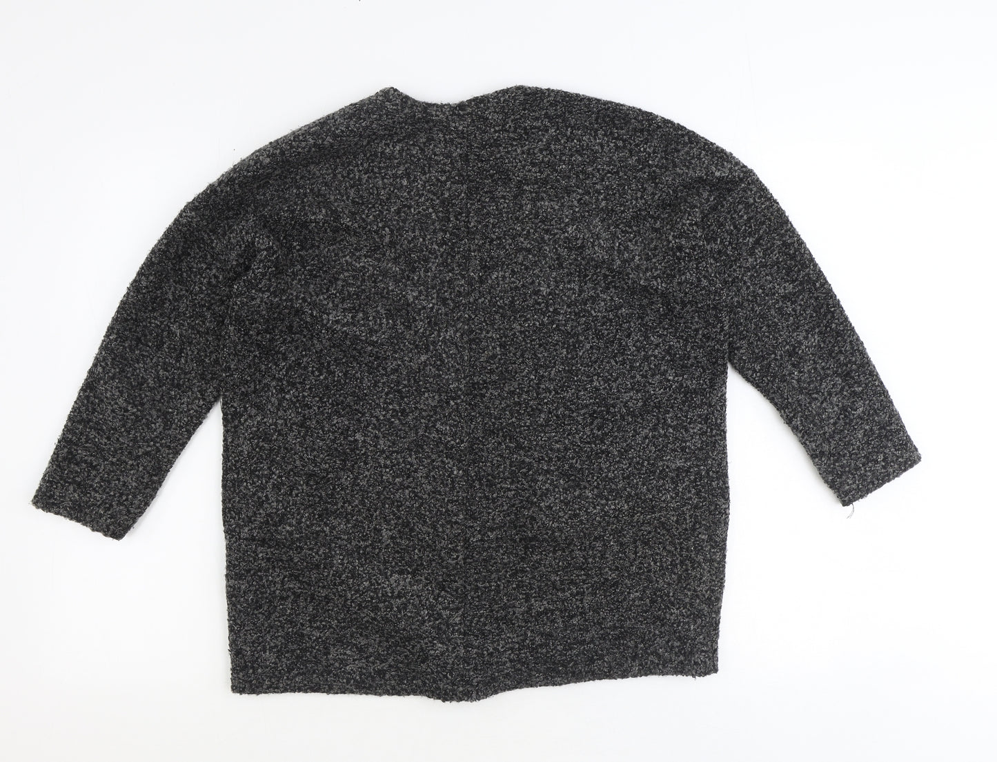Divided Womens Grey V-Neck Acrylic Cardigan Jumper Size S - Coatigan