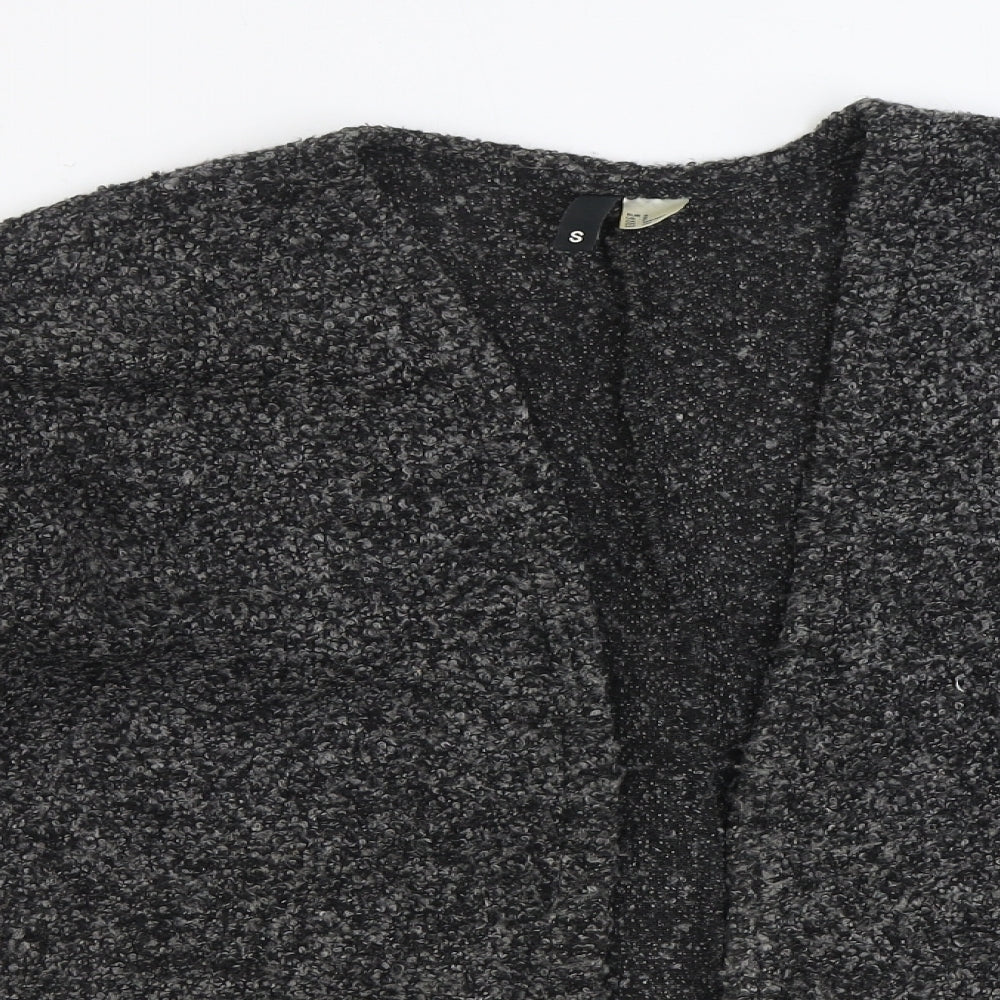 Divided Womens Grey V-Neck Acrylic Cardigan Jumper Size S - Coatigan