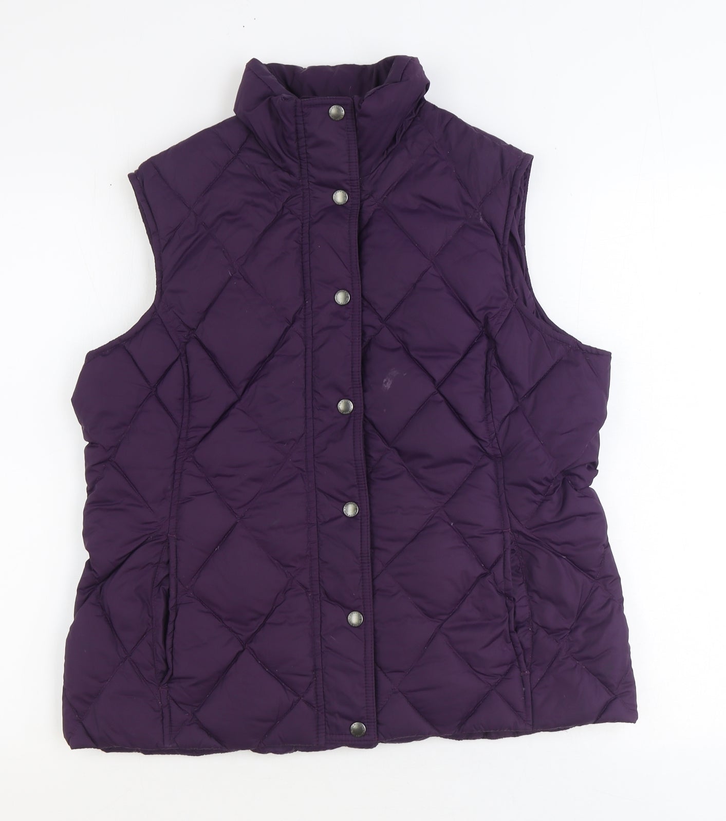 Lands' End Womens Purple Gilet Jacket Size M Snap