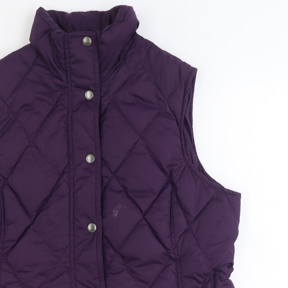 Lands' End Womens Purple Gilet Jacket Size M Snap