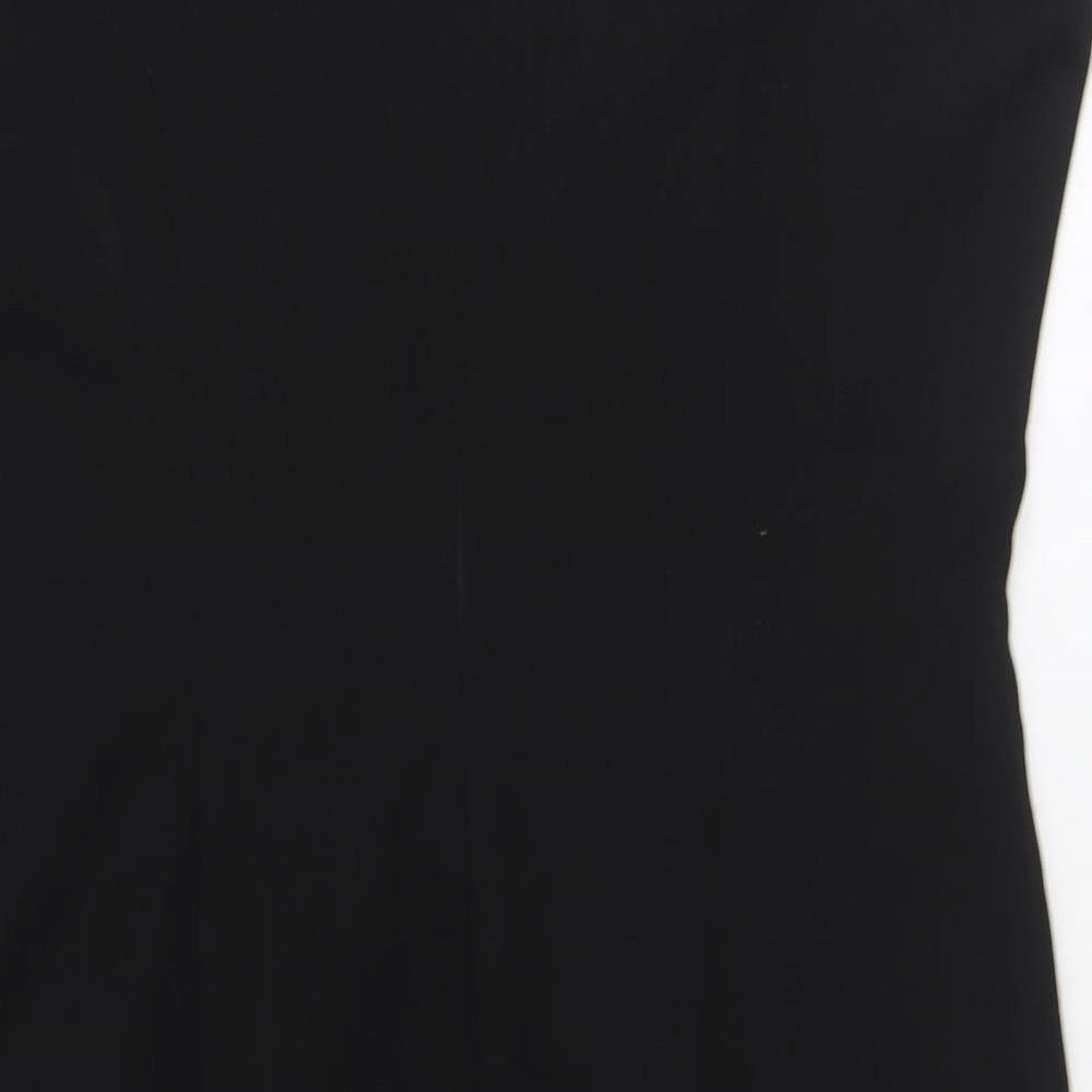 Marks and Spencer Womens Black Polyester Sheath Size 18 Square Neck Zip
