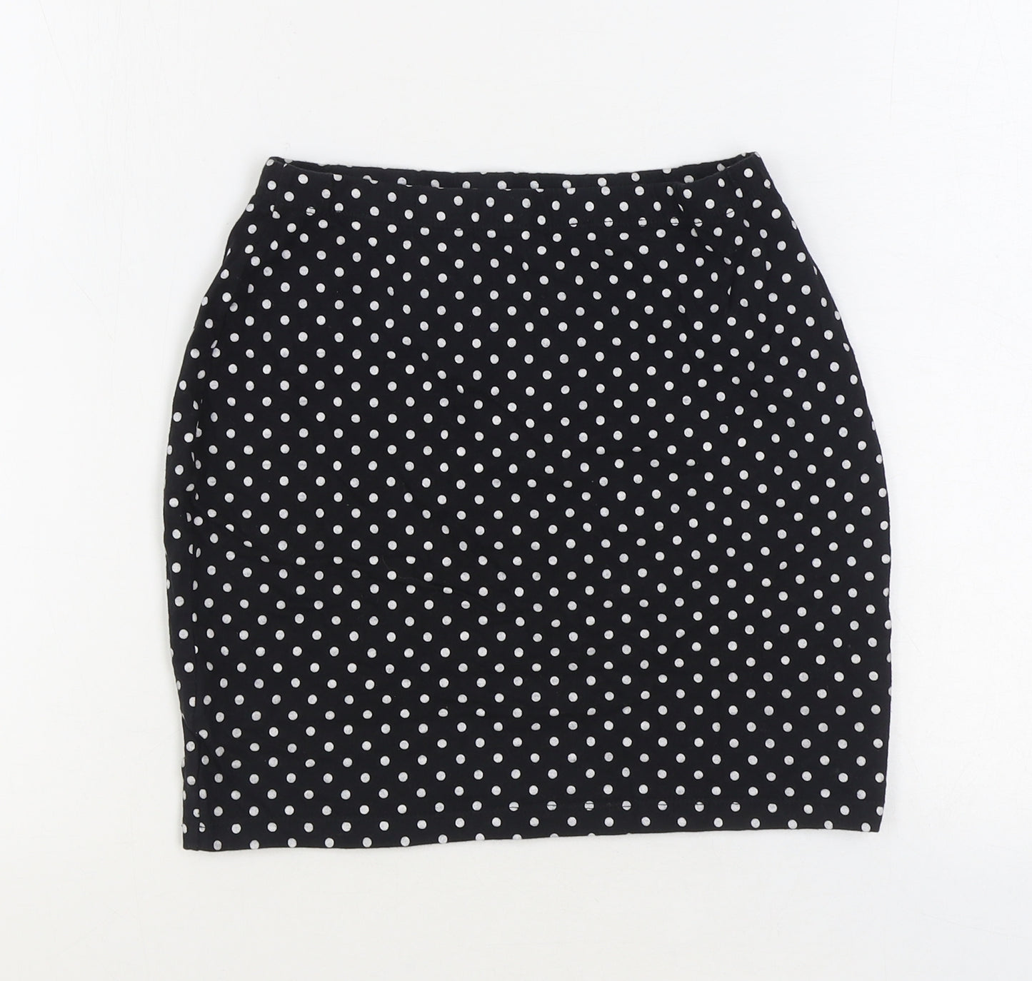 Primark Womens Black Polka Dot Polyester Bandage Skirt Size 10