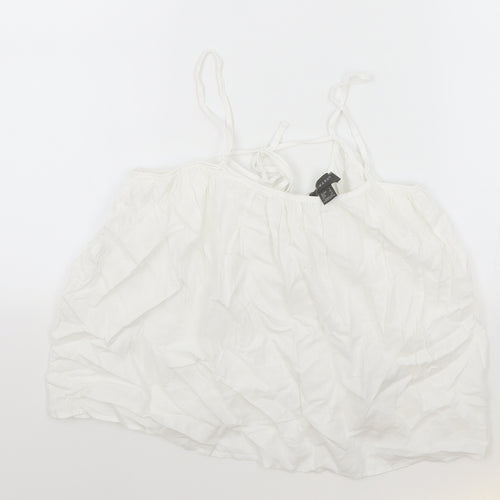 Primark Womens White Polyester Camisole Tank Size 6 Scoop Neck - Tie Back Detail
