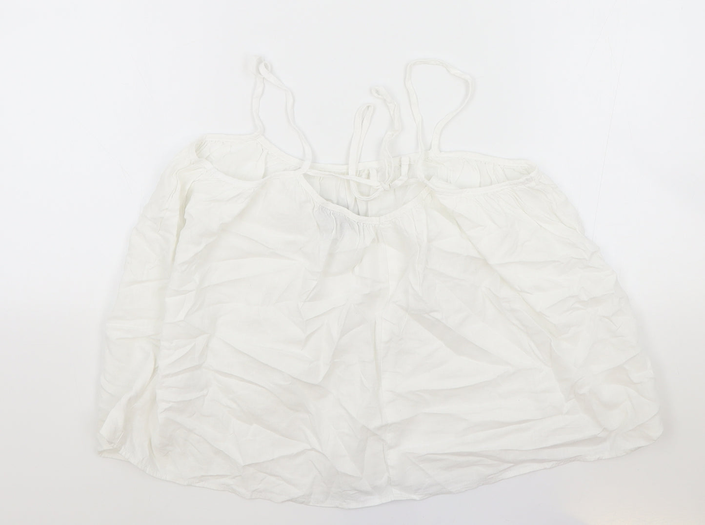 Primark Womens White Polyester Camisole Tank Size 6 Scoop Neck - Tie Back Detail