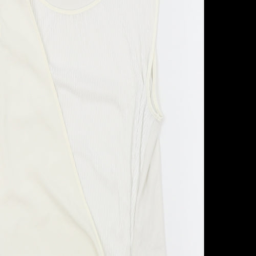 NEXT Womens Ivory Polyester Wrap Tank Size 12 Boat Neck