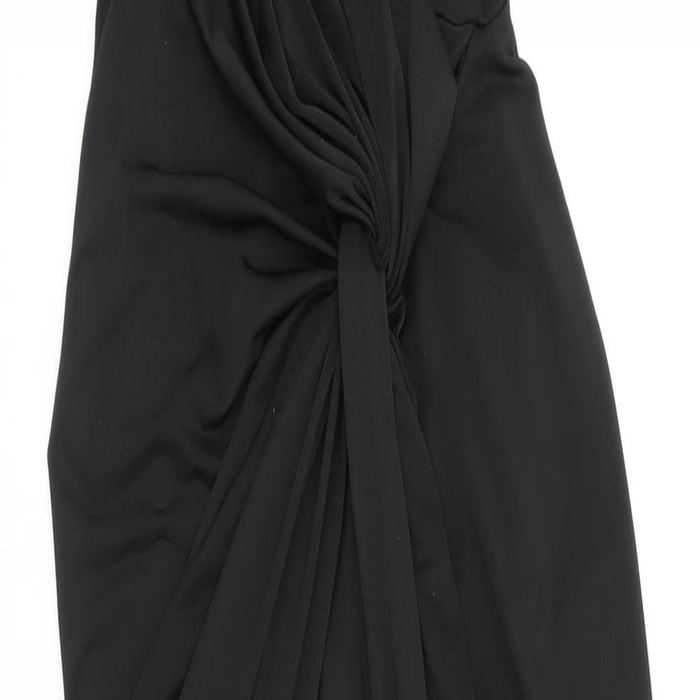 Miss Selfridge Womens Black Polyester A-Line Size 4 Square Neck Pullover