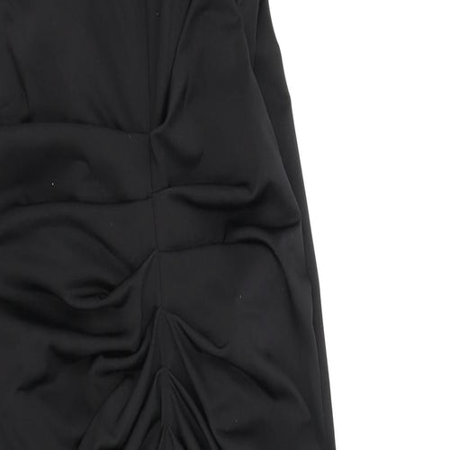 Miss Selfridge Womens Black Polyester A-Line Size 4 Square Neck Pullover