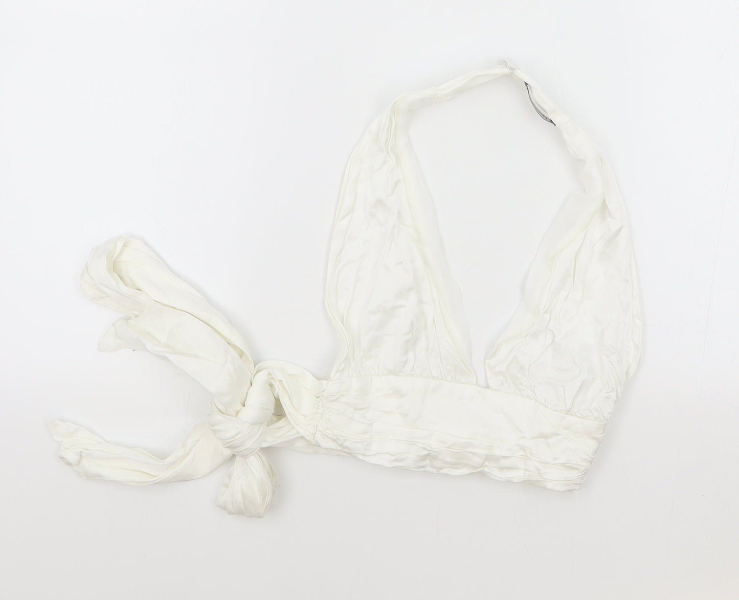 Zara Womens Ivory Polyester Basic Tank Size M Halter