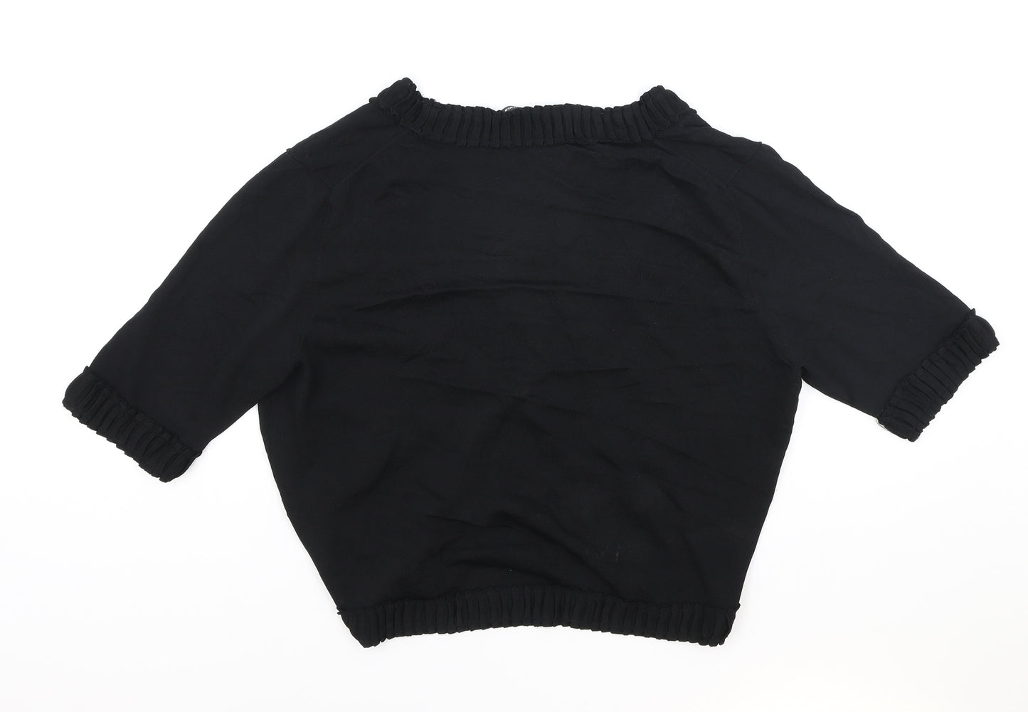 Gerry Weber Womens Black V-Neck Polyester Cardigan Jumper Size 20