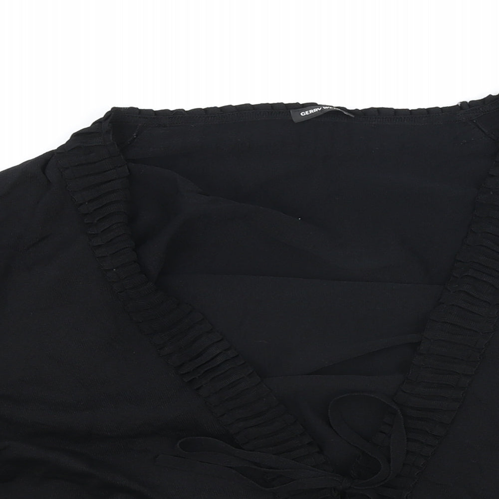 Gerry Weber Womens Black V-Neck Polyester Cardigan Jumper Size 20