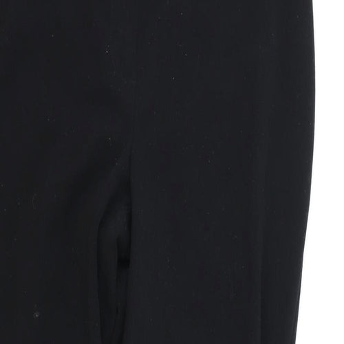 Marks and Spencer Womens Black Polyester Trousers Size 10 Regular Zip