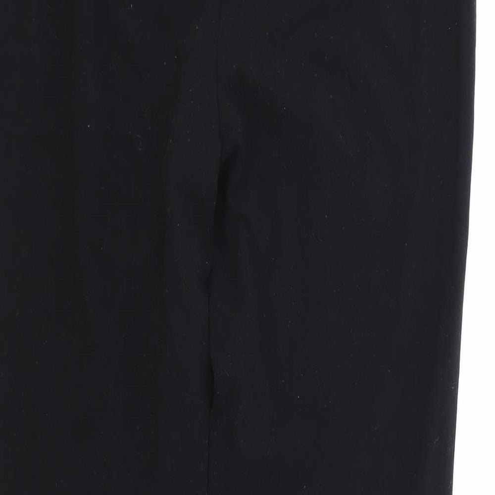 Marks and Spencer Womens Black Polyester Trousers Size 10 Regular Zip