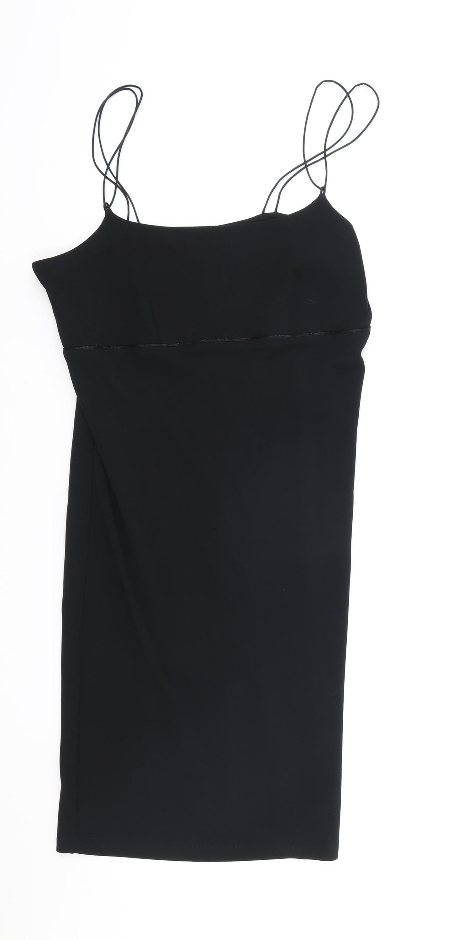 NEXT Womens Black Viscose Pencil Dress Size 12 Off the Shoulder Pullover