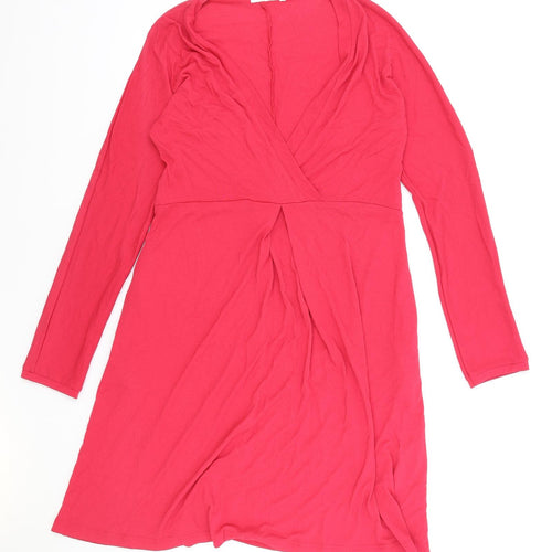 Masai Womens Red Viscose A-Line Size M V-Neck Pullover