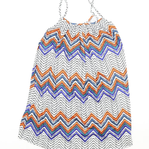 Preworn Womens Multicoloured Geometric Polyester Camisole Tank Size XL Scoop Neck
