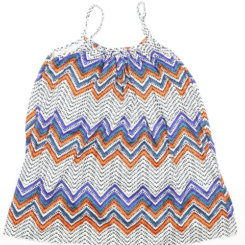 Preworn Womens Multicoloured Geometric Polyester Camisole Tank Size XL Scoop Neck