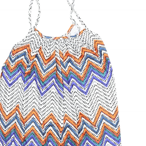 Preworn Womens Multicoloured Geometric Polyester Camisole Tank Size XL Scoop Neck