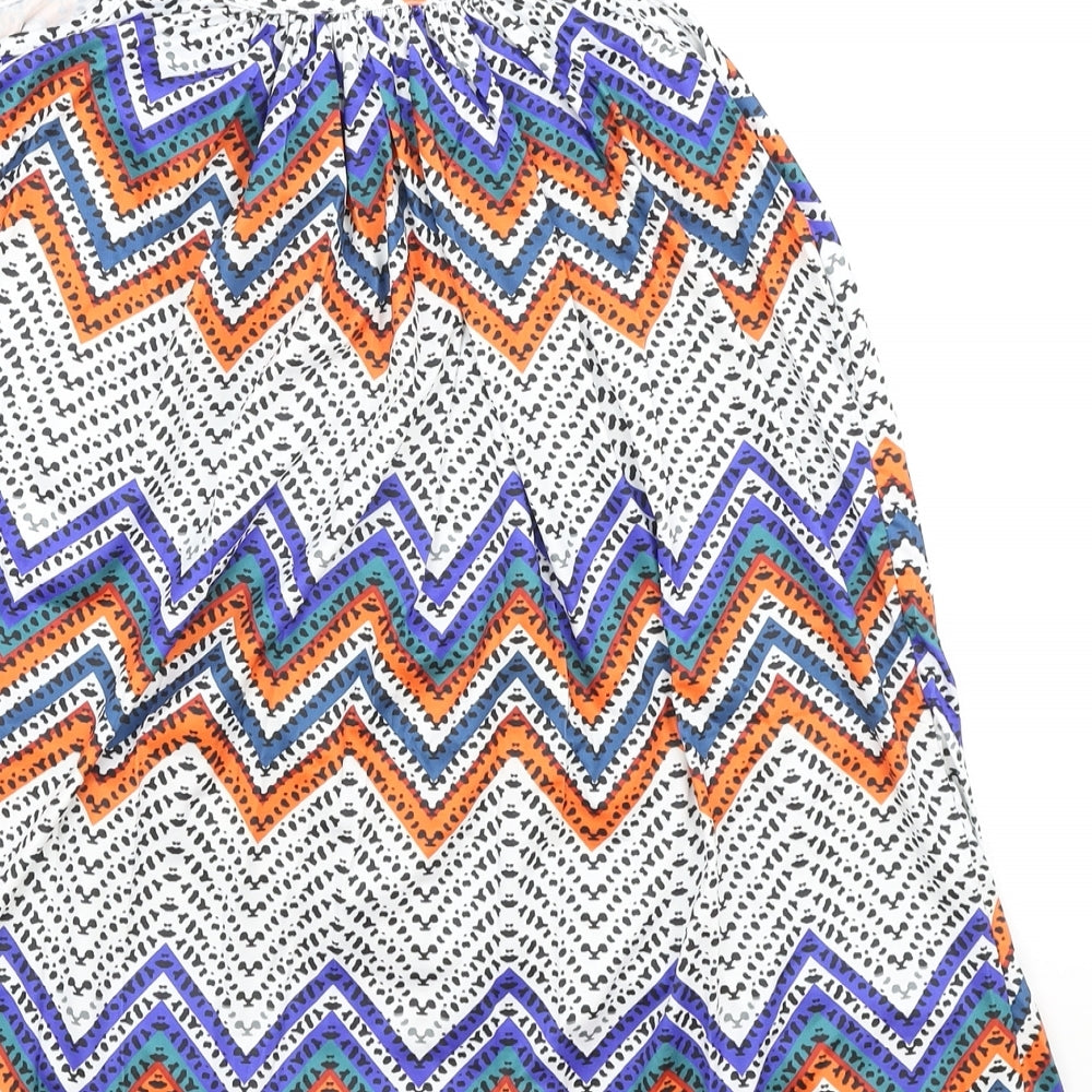 Preworn Womens Multicoloured Geometric Polyester Camisole Tank Size XL Scoop Neck