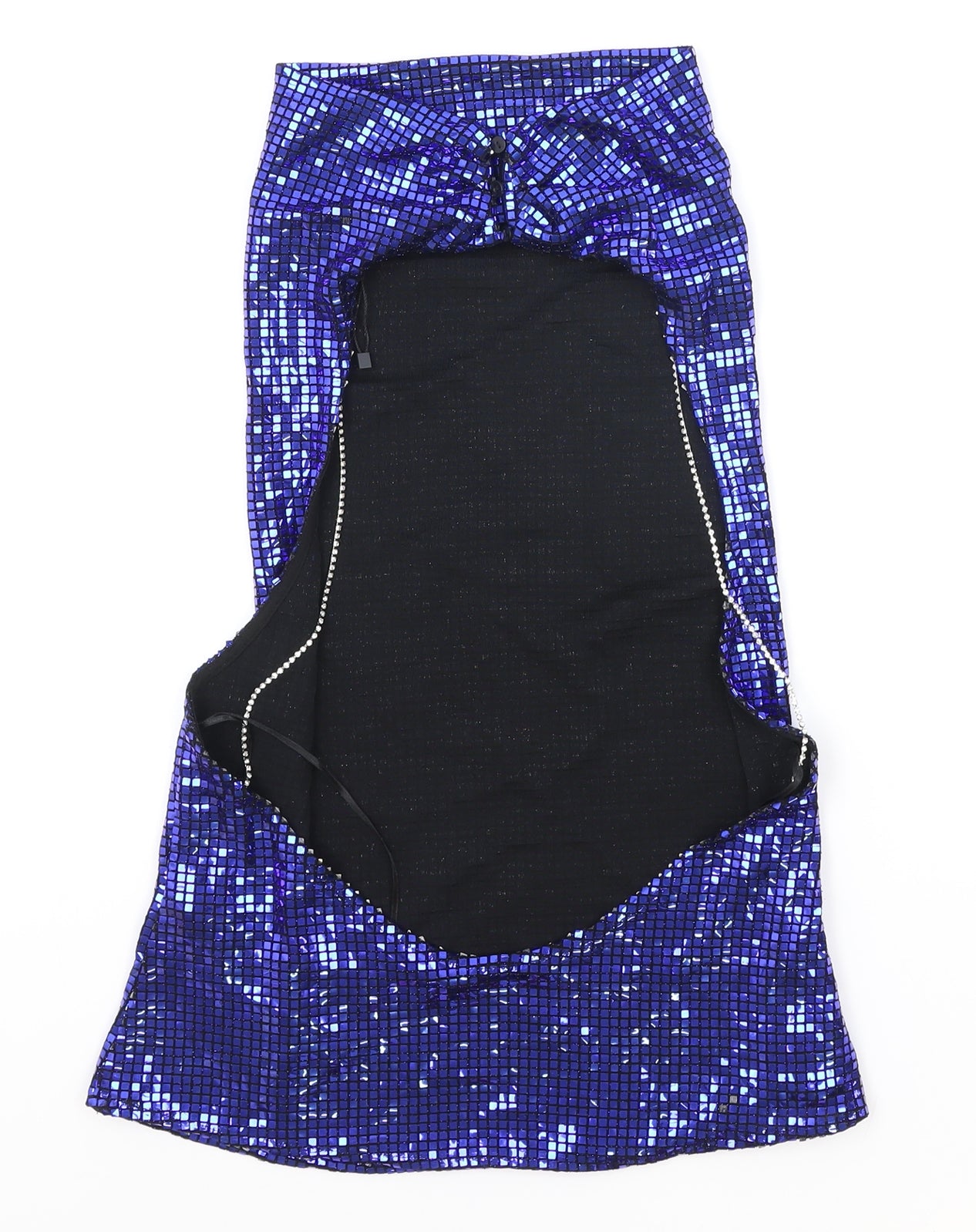 Zara Womens Blue Polyester Cropped Tank Size S Square Neck