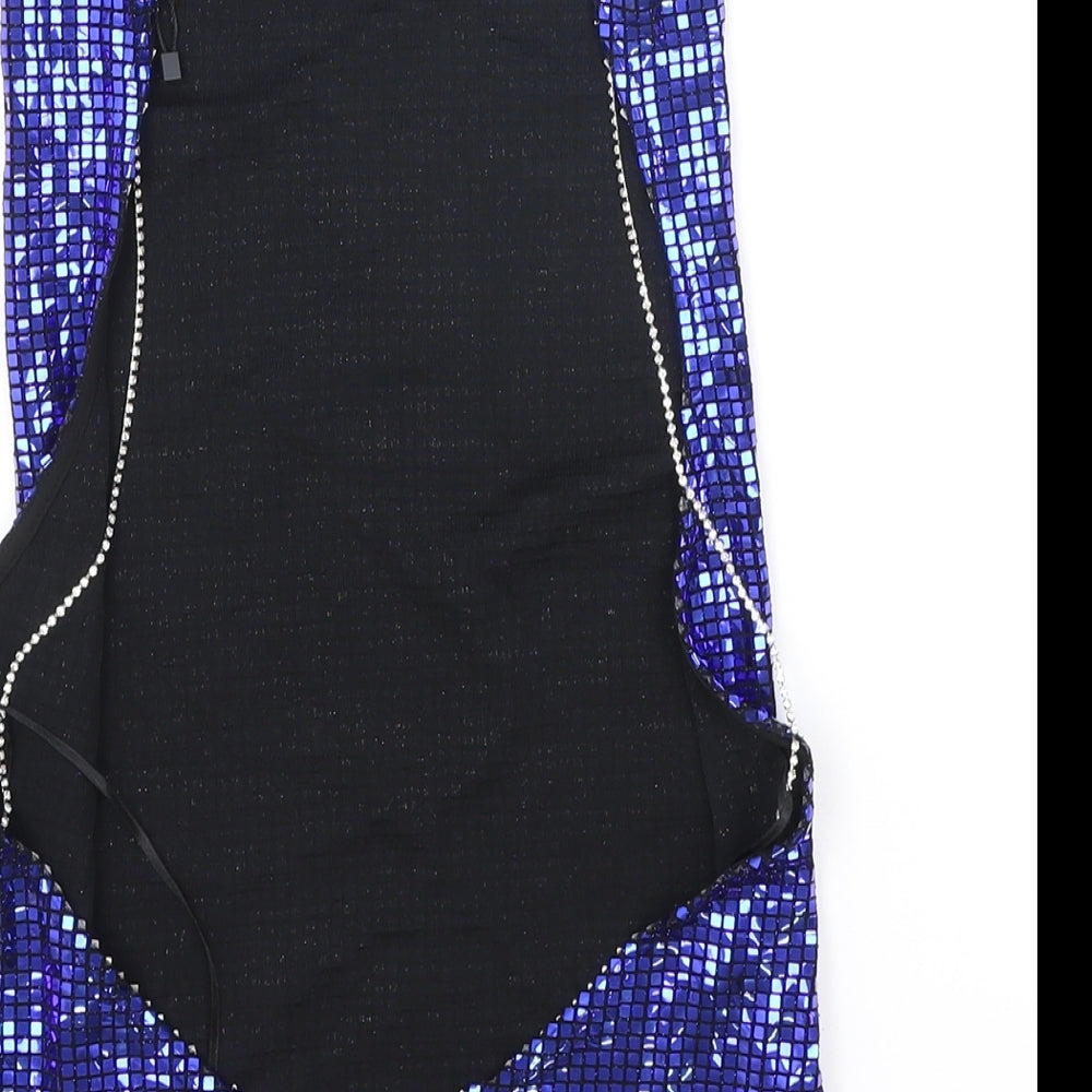 Zara Womens Blue Polyester Cropped Tank Size S Square Neck
