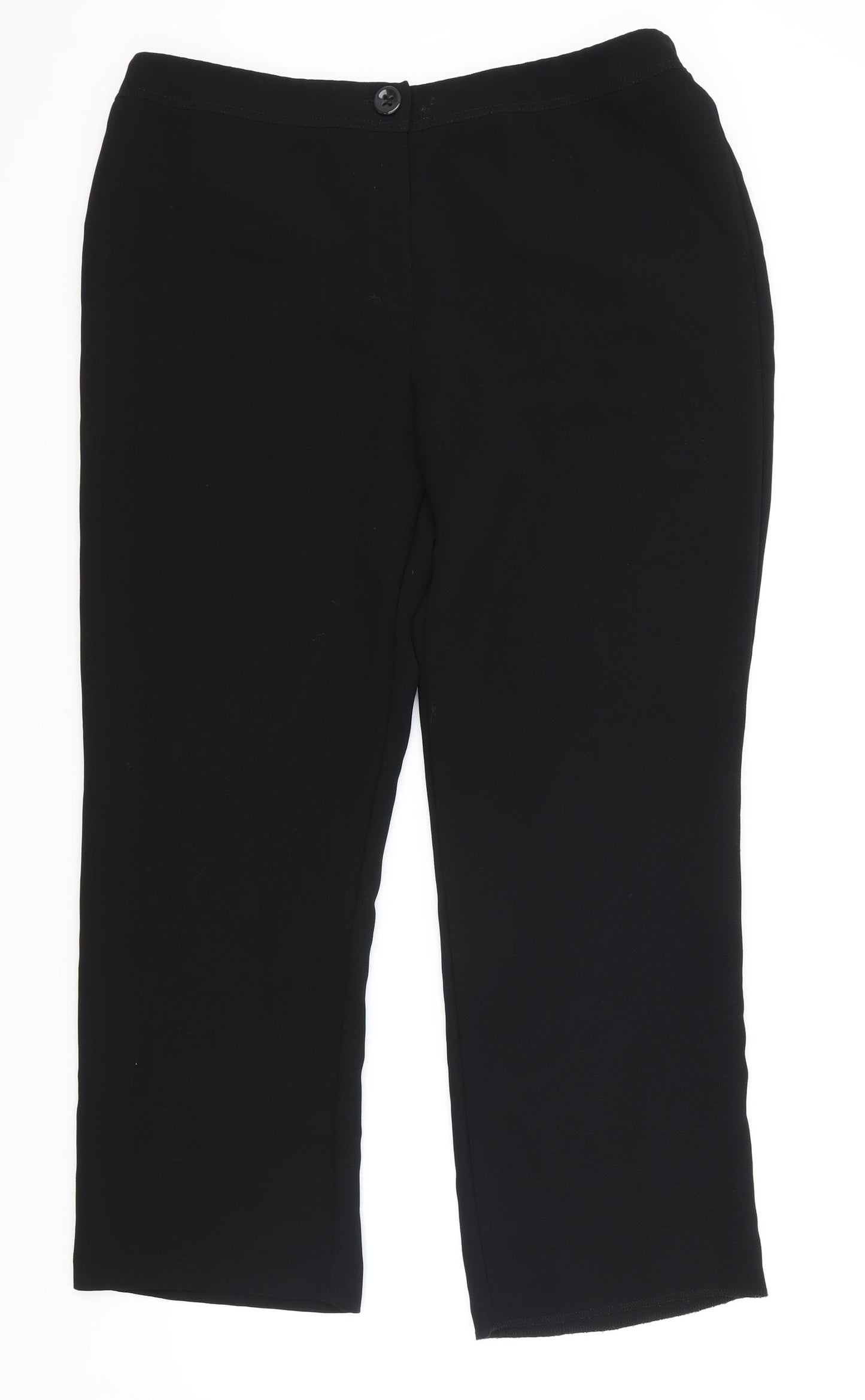 CC Womens Black Polyester Trousers Size 16 Regular Zip