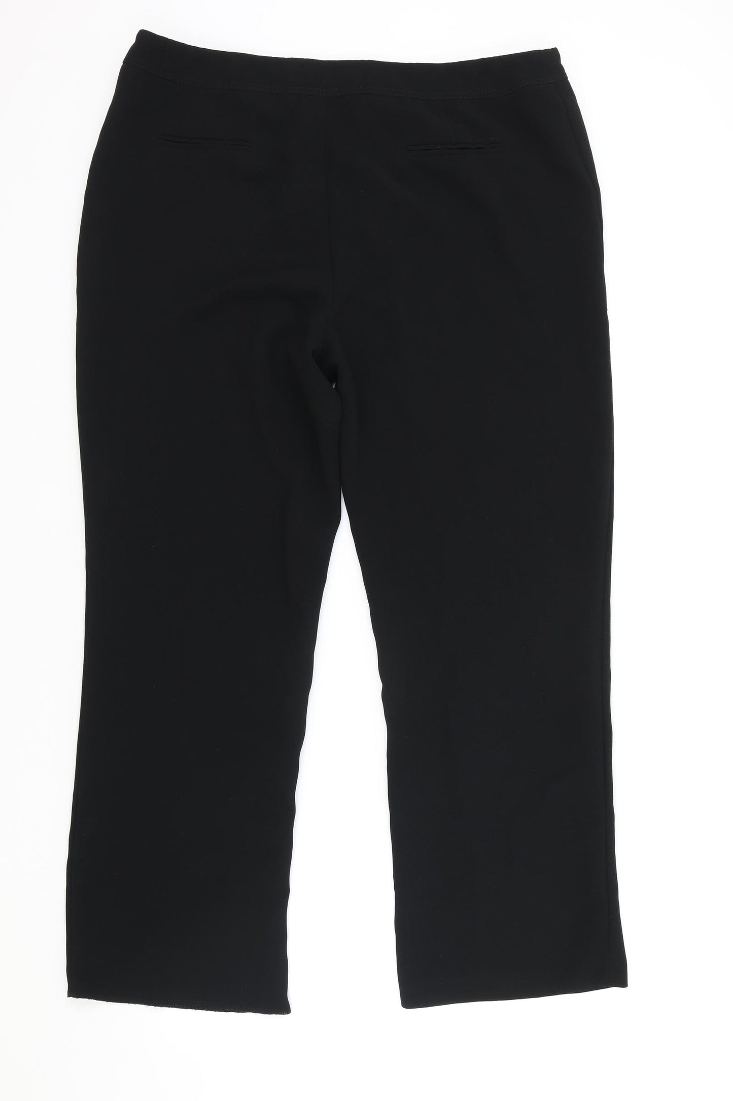 CC Womens Black Polyester Trousers Size 16 Regular Zip
