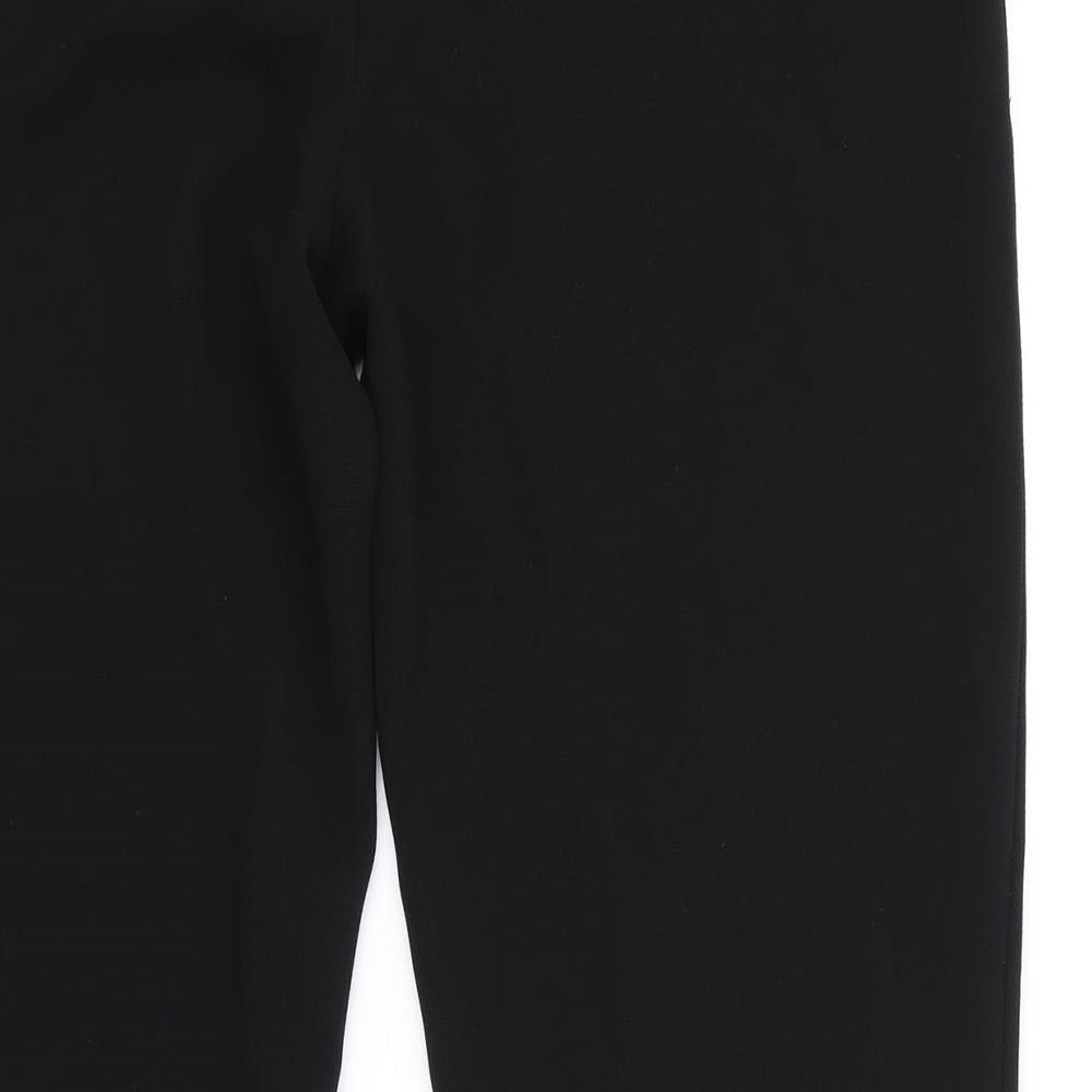 CC Womens Black Polyester Trousers Size 16 Regular Zip