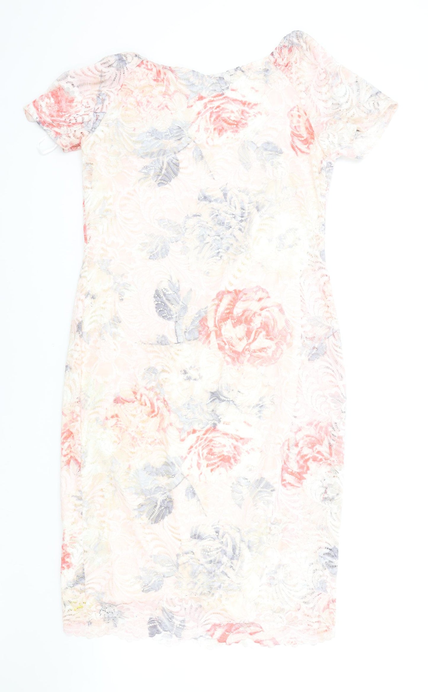 Together Womens Pink Floral Polyester Pencil Dress Size 10 V-Neck Pullover