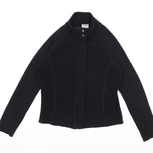 NEXT Womens Black Cotton Full Zip Sweatshirt Size 12 Zip