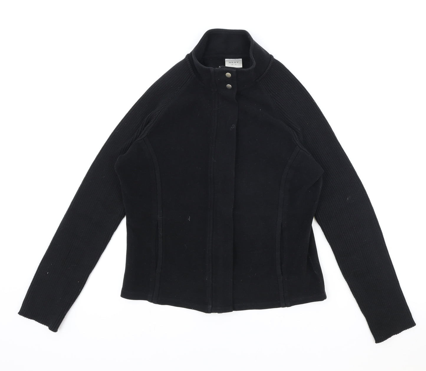 NEXT Womens Black Cotton Full Zip Sweatshirt Size 12 Zip