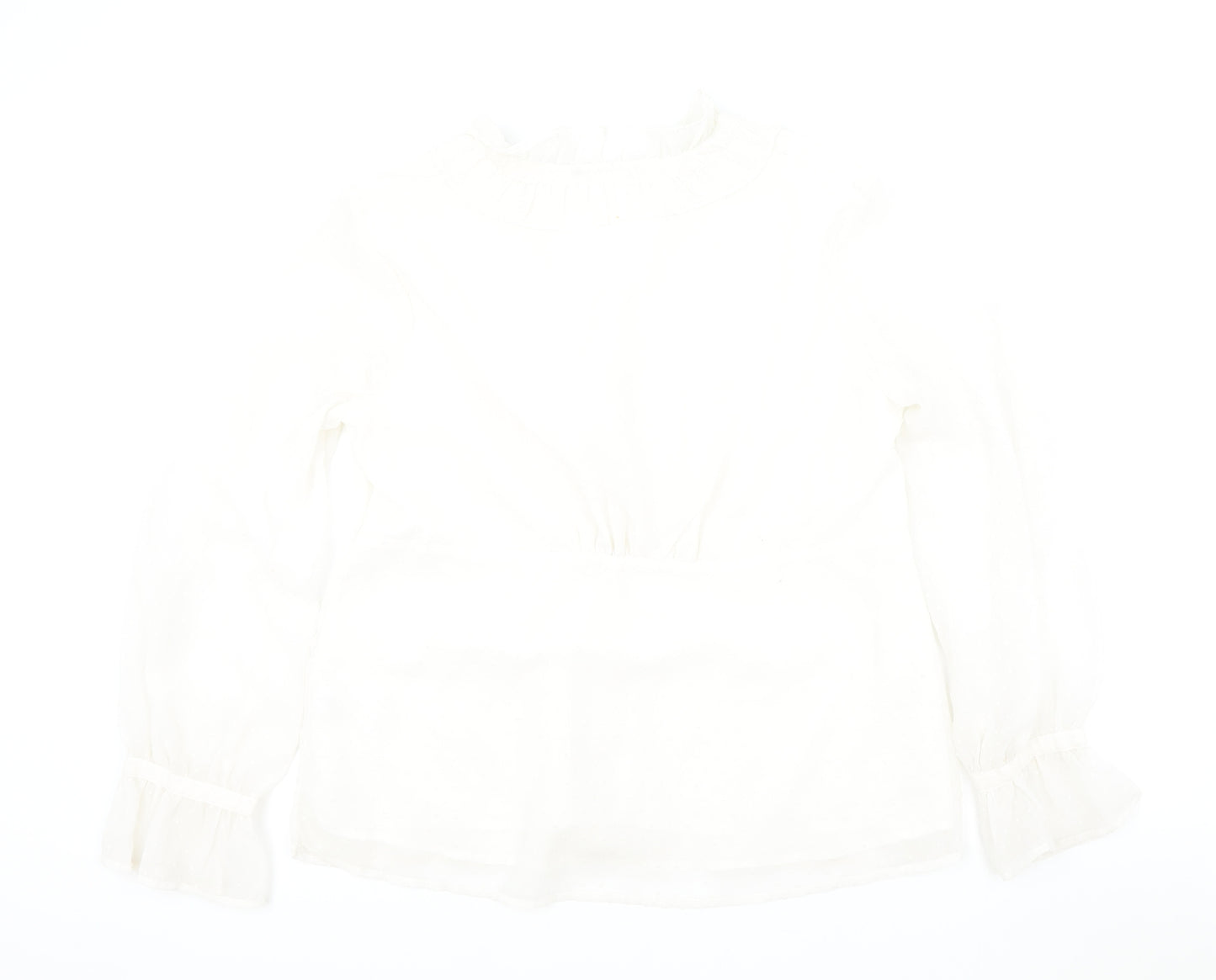 Moda Womens Ivory Polyester Basic Button-Up Size 16 V-Neck