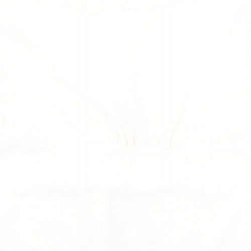 Moda Womens Ivory Polyester Basic Button-Up Size 16 V-Neck