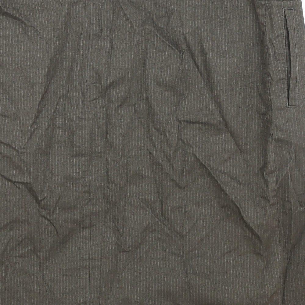 Laura Ashley Womens Green Cotton Straight & Pencil Skirt Size 16 Button