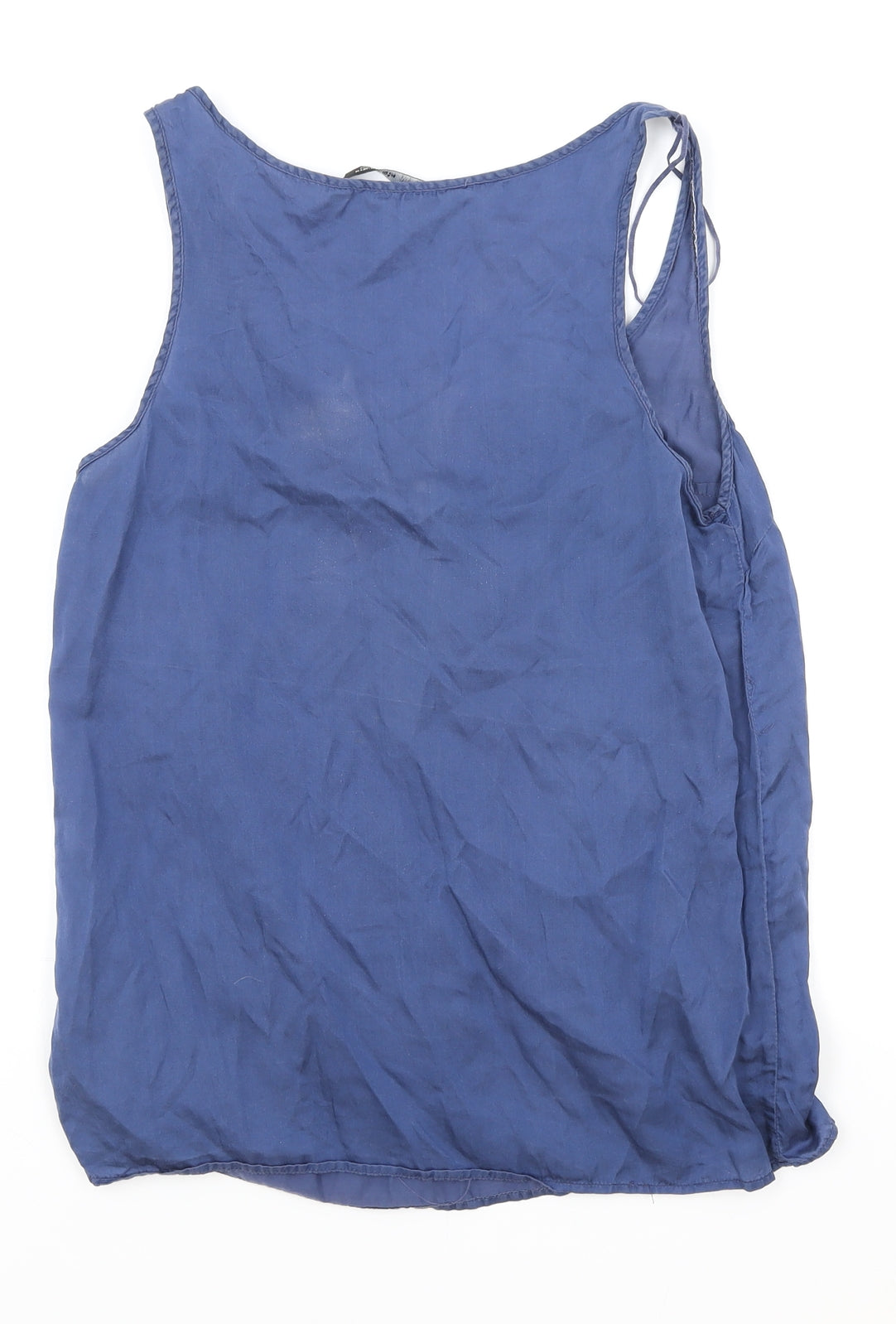 Zara Womens Blue Polyester Basic Tank Size M Scoop Neck
