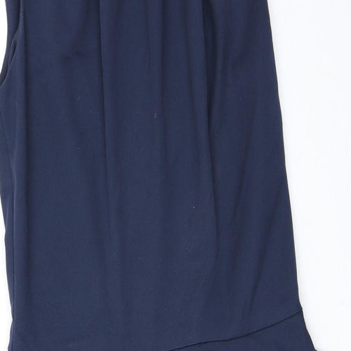 Closet Womens Blue Polyester Bodycon Size 10 Round Neck Zip
