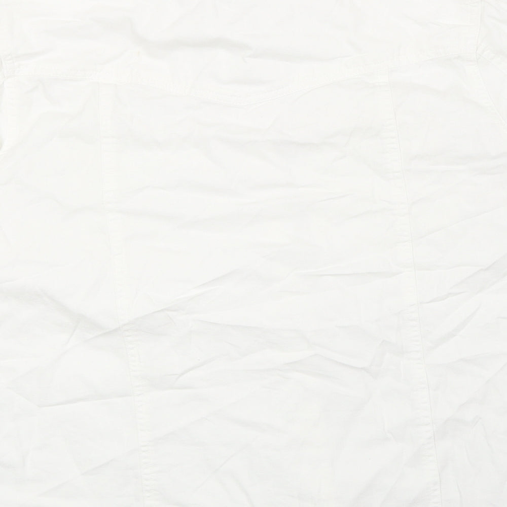Per Una Womens White 100% Cotton Basic Button-Up Size 16 Collared