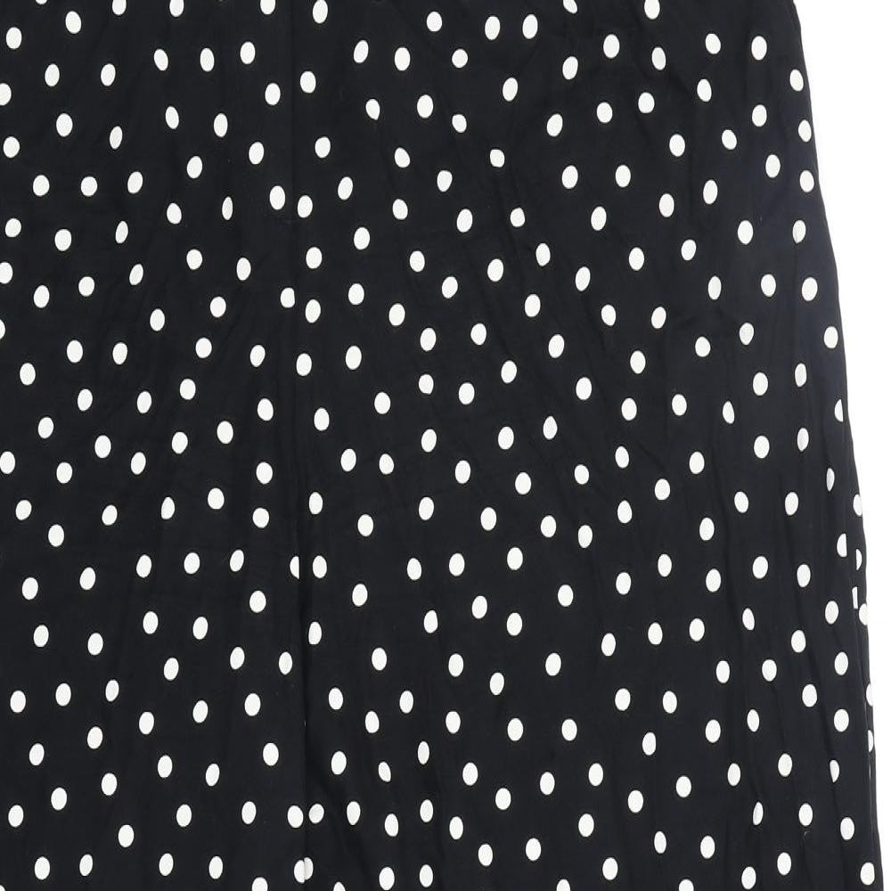 George Womens Black Polka Dot Viscose Trousers Size 20 Regular Zip