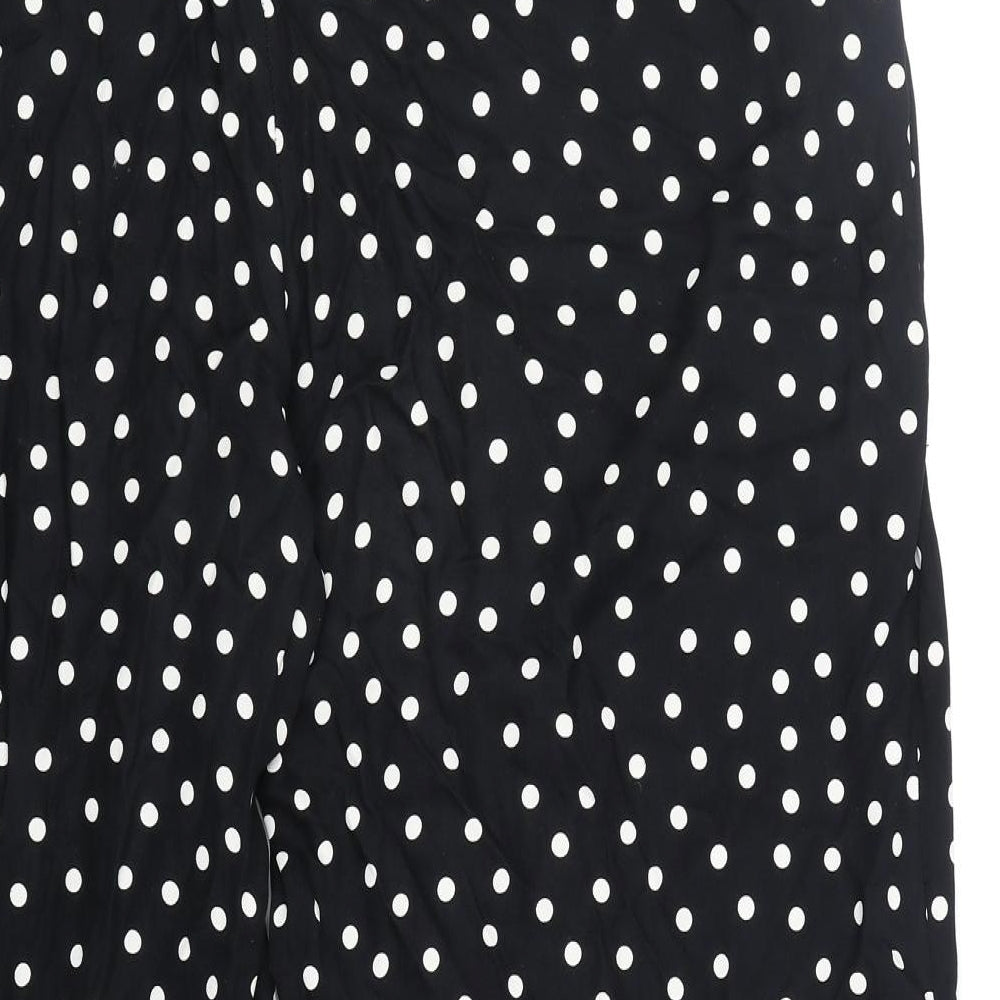 George Womens Black Polka Dot Viscose Trousers Size 20 Regular Zip