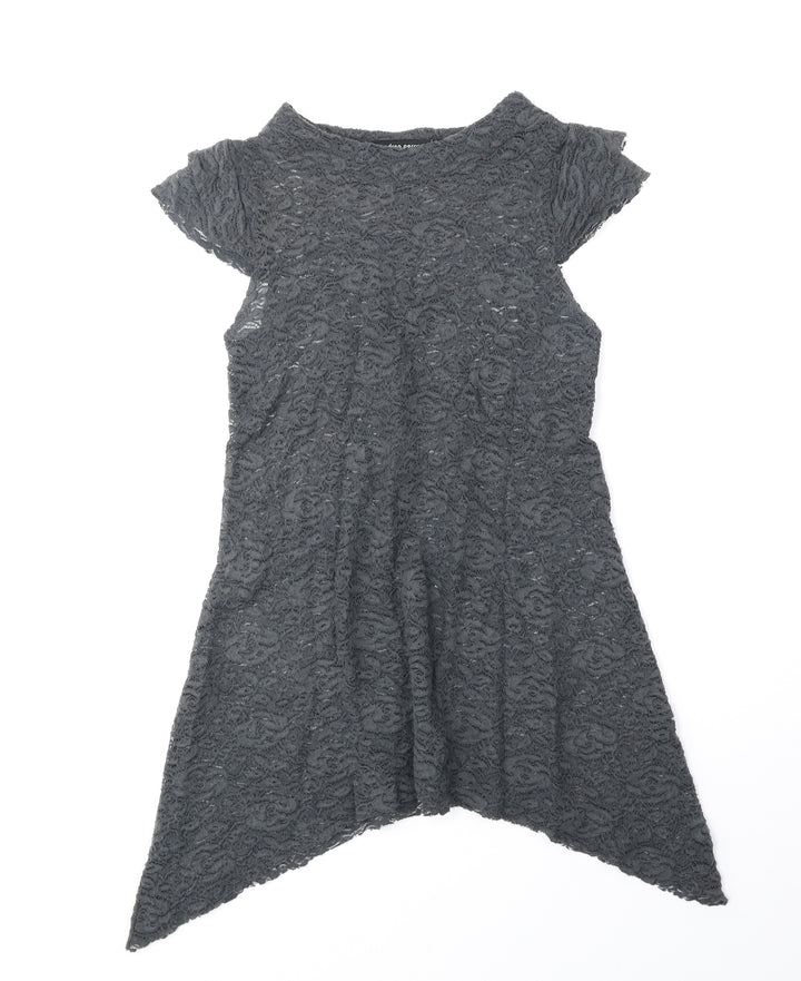 Andrea Perazzo Womens Grey Polyester A-Line Size S Round Neck Pullover