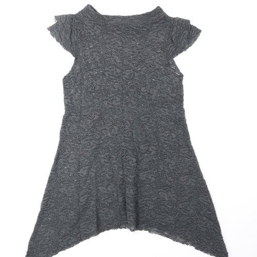 Andrea Perazzo Womens Grey Polyester A-Line Size S Round Neck Pullover