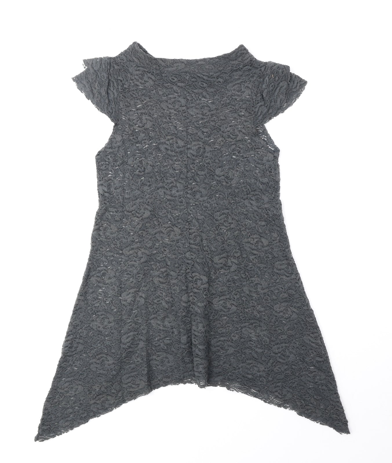 Andrea Perazzo Womens Grey Polyester A-Line Size S Round Neck Pullover