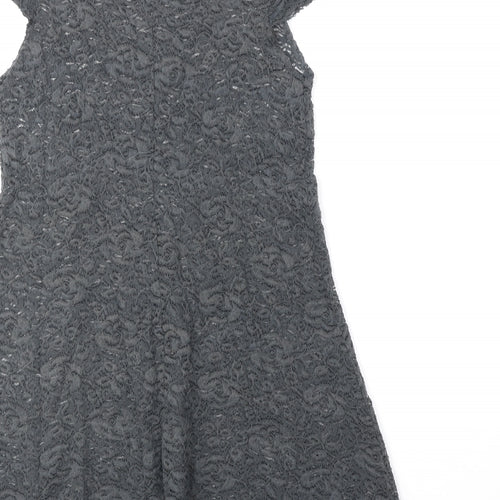 Andrea Perazzo Womens Grey Polyester A-Line Size S Round Neck Pullover